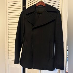 All Saints Classic Black Peacoat